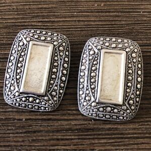 Vintage metal embossed clip on earrings
